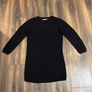 Size M Black Ribbed Knit Sweater Dress. EUC